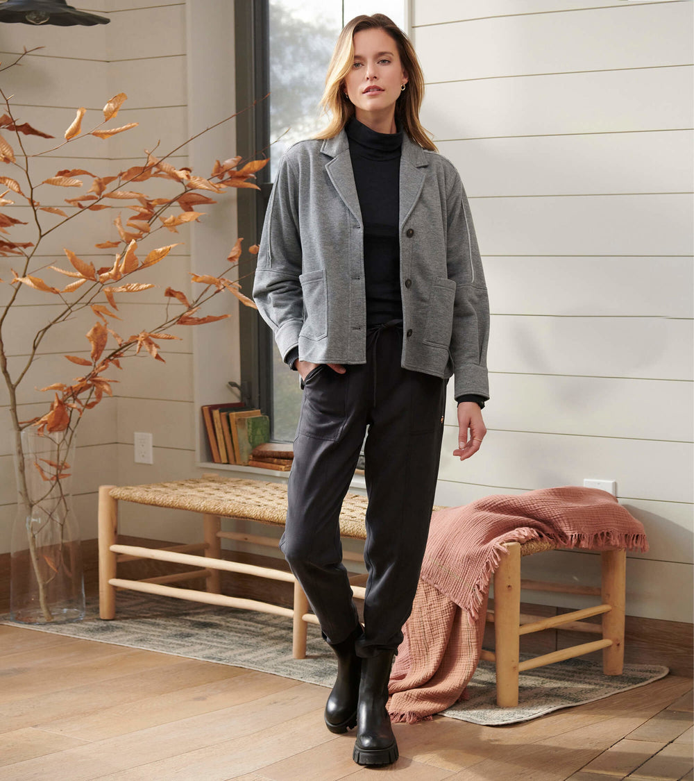 Hatley Emily Relaxed Blazer - Charcoal Melange