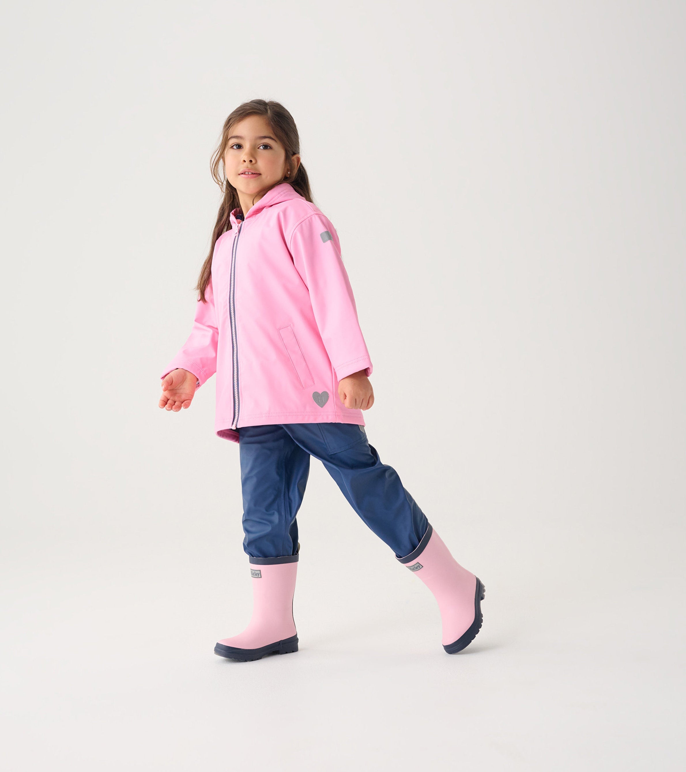 Hatley Girls Classic Pink Zip-Up Rain Jacket