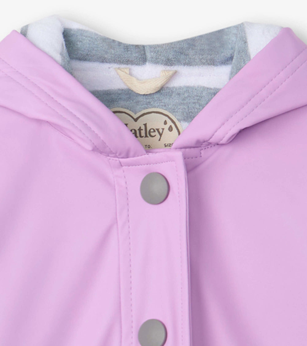 Hatley Girls Lilac Button-Up Rain Jacket