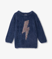 Hatley Girls Metallic Lightning Furry Sweater