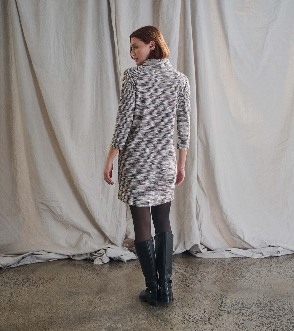 Hatley Draped Collar Dress - Heather Grey