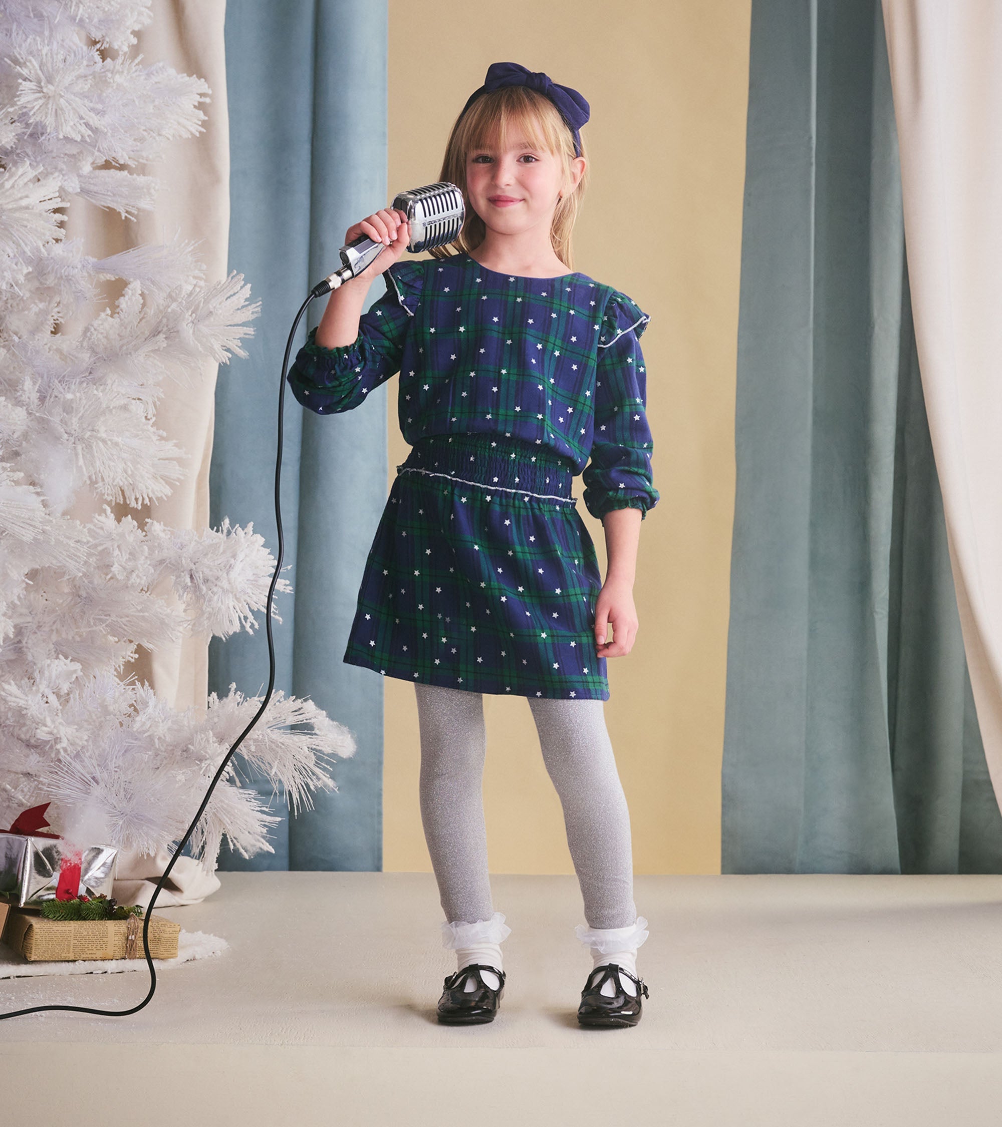 Hatley Girls Blackwatch Plaid Smocked Waist Dress