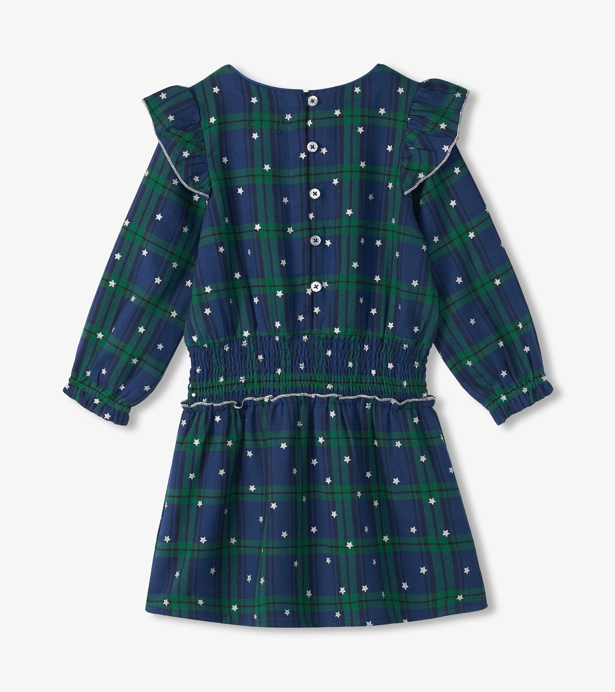 Hatley Girls Blackwatch Plaid Smocked Waist Dress
