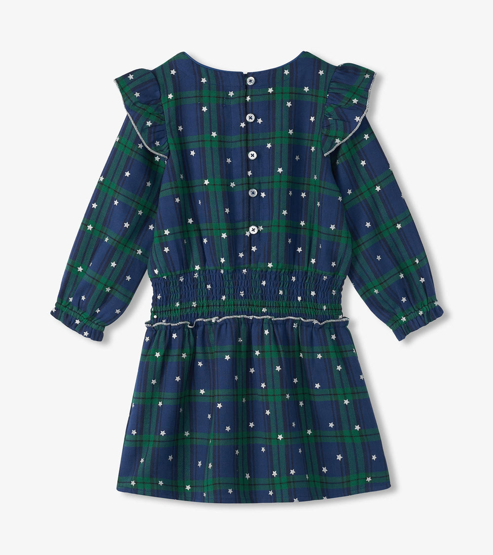 Hatley Girls Blackwatch Plaid Smocked Waist Dress