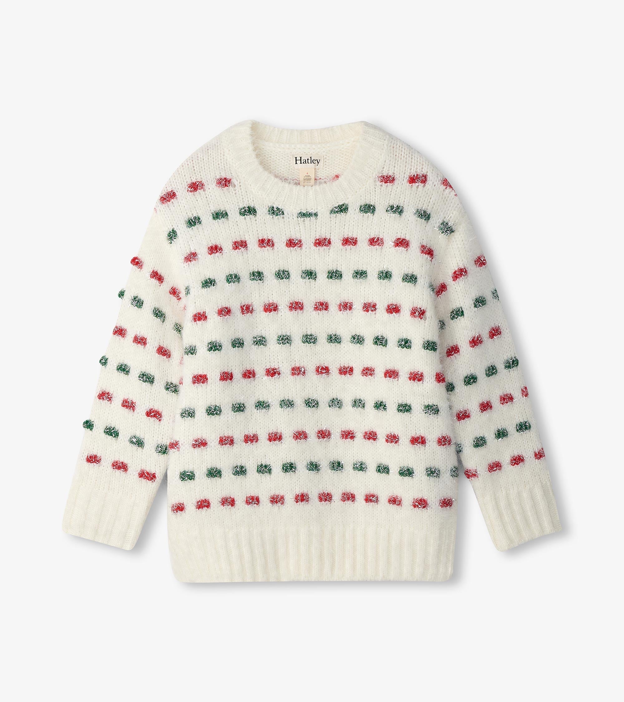 Hatley Girls Holiday Basket Weave Sweater