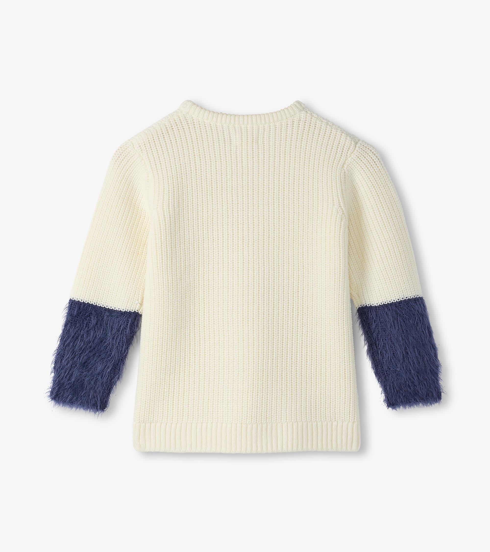 Hatley Girls Sequin Bow Fluffy Sleeve Sweater