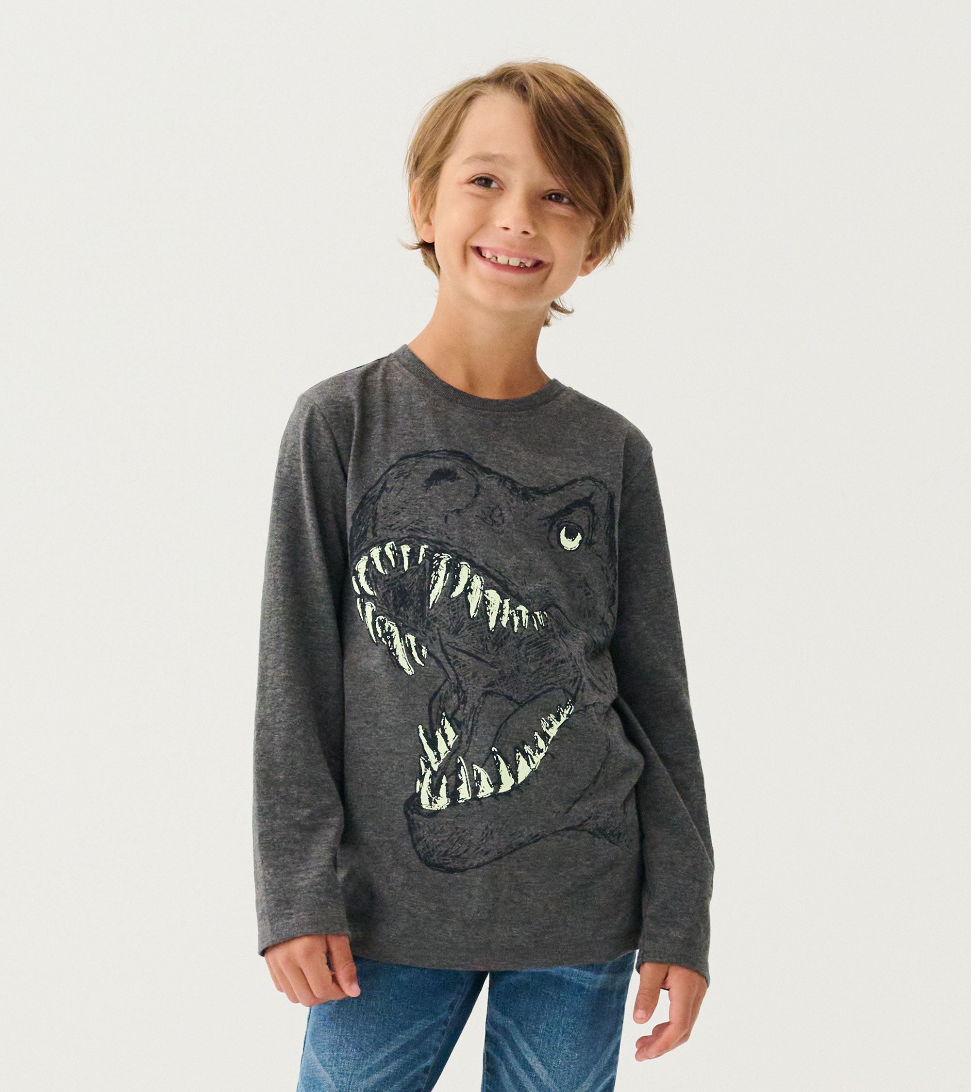 Hatley Boys T-Rex Glow in the Dark Long Sleeve T-Shirt