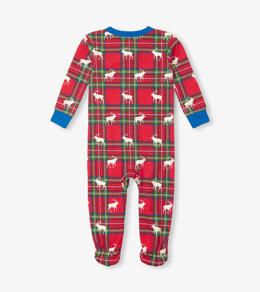 Hatley Baby Elk Plaid Cotton Footed Sleeper