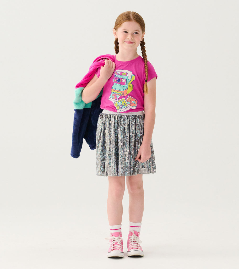 Hatley Girls Flower Shimmer Sequin Tulle Skirt