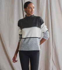 Hatley Mock Neck Tunic - Grey Block