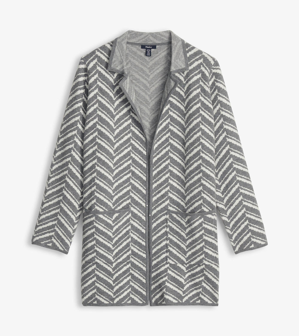 Hatley Sweater Blazer - Grey Chevron