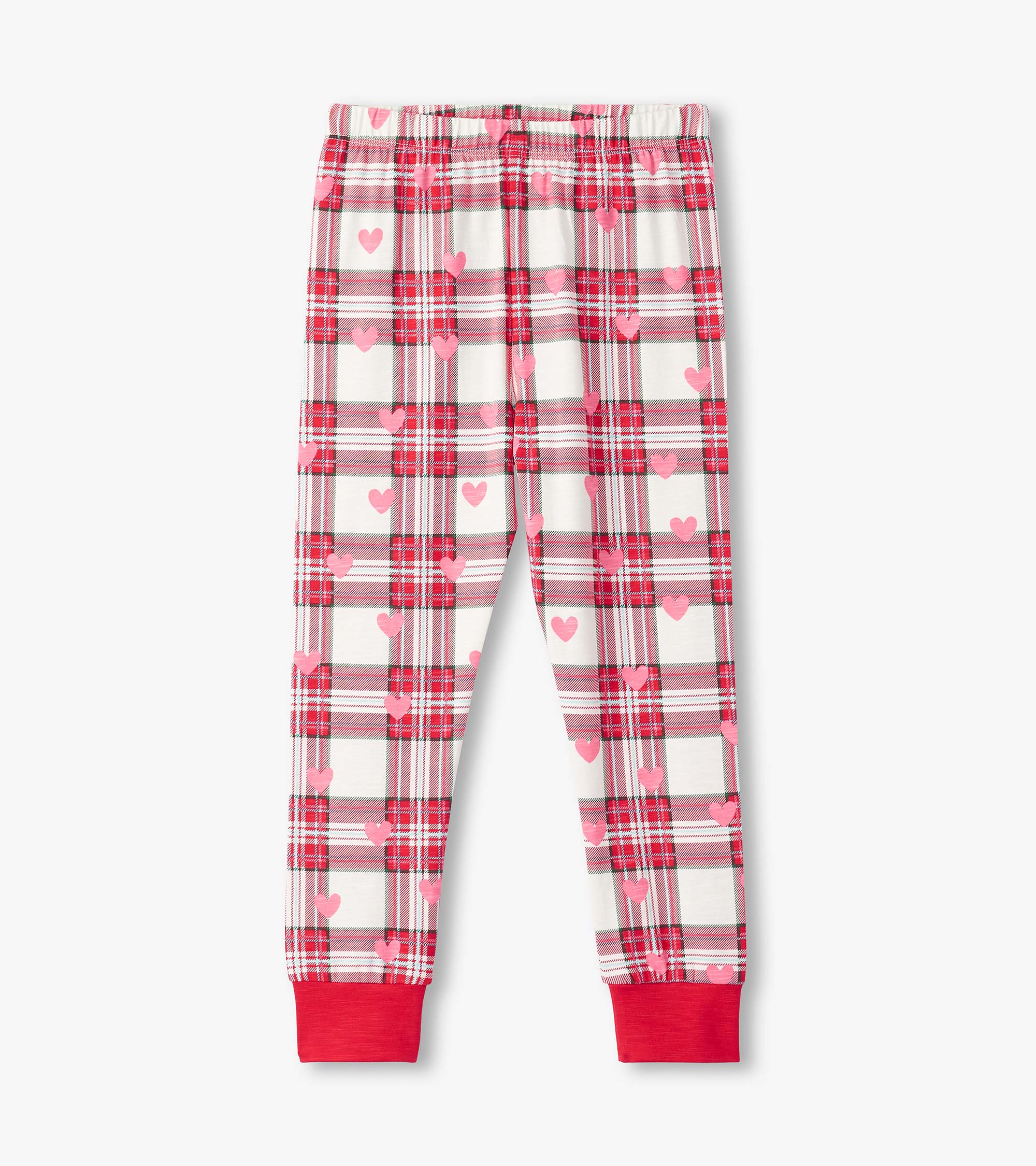 Hatley Girls Plaid Hearts Pajama Set