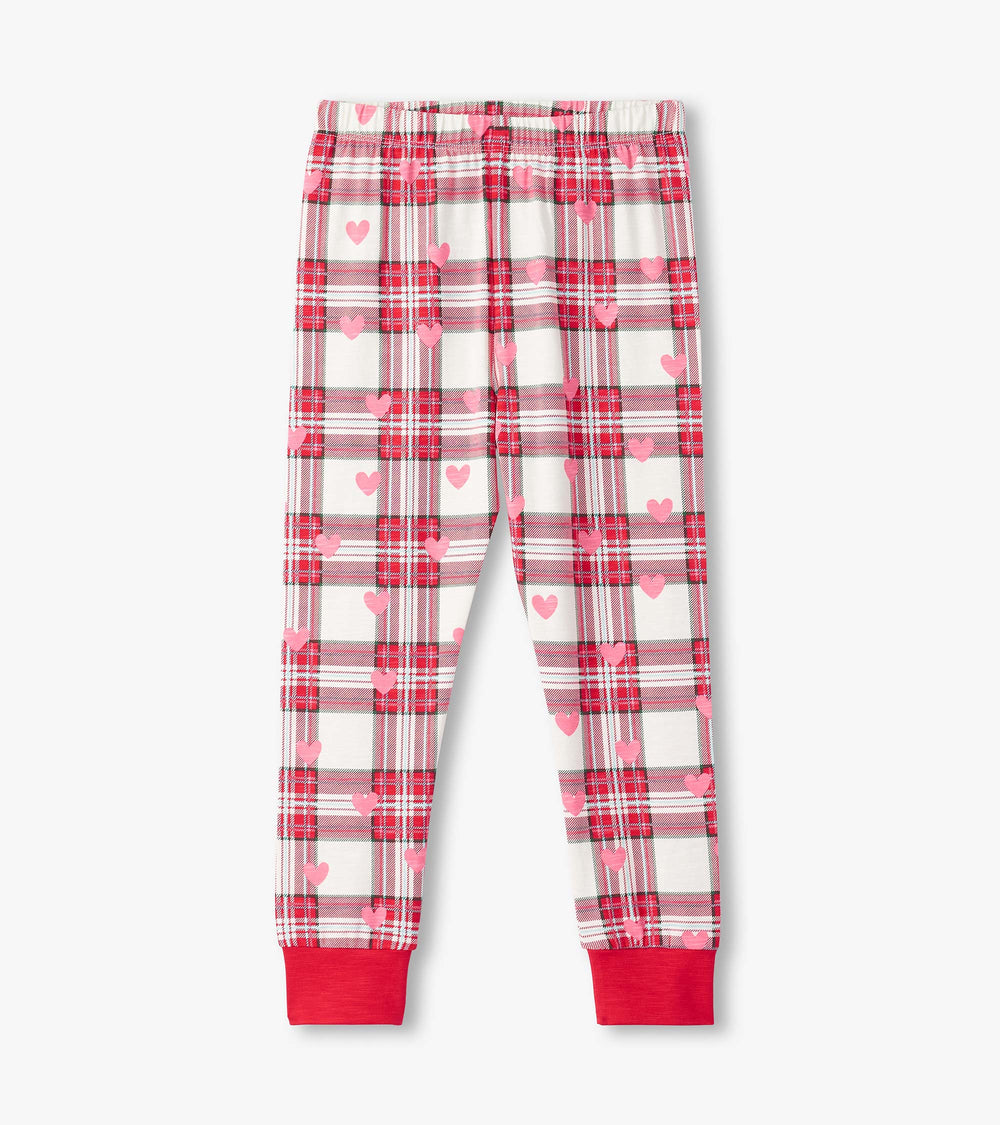 Hatley Girls Plaid Hearts Pajama Set