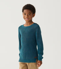 Hatley Boys Moroccan Blue Button Neck Sweater