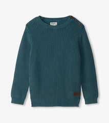 Hatley Boys Moroccan Blue Button Neck Sweater