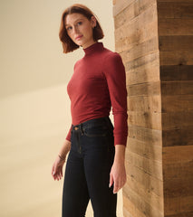 Hatley Mock Neck Top - Russet Brown