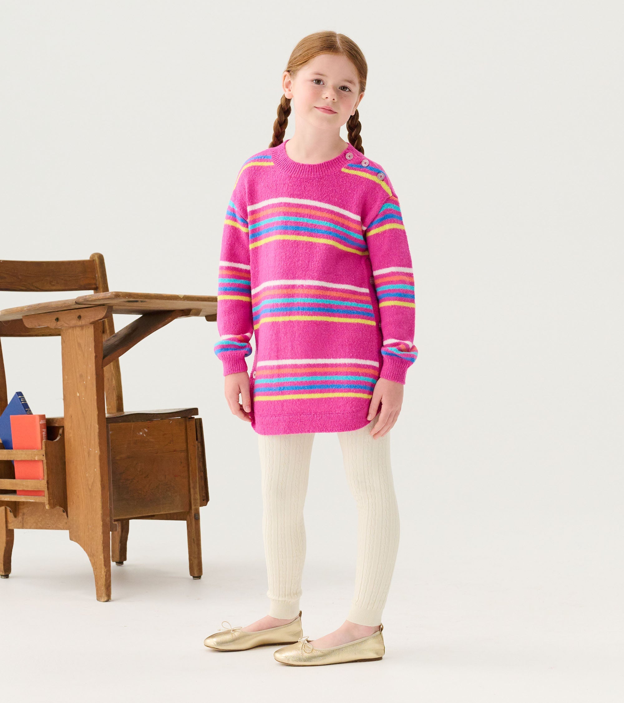 Hatley Girls Rainbow Stripes Sweater Tunic