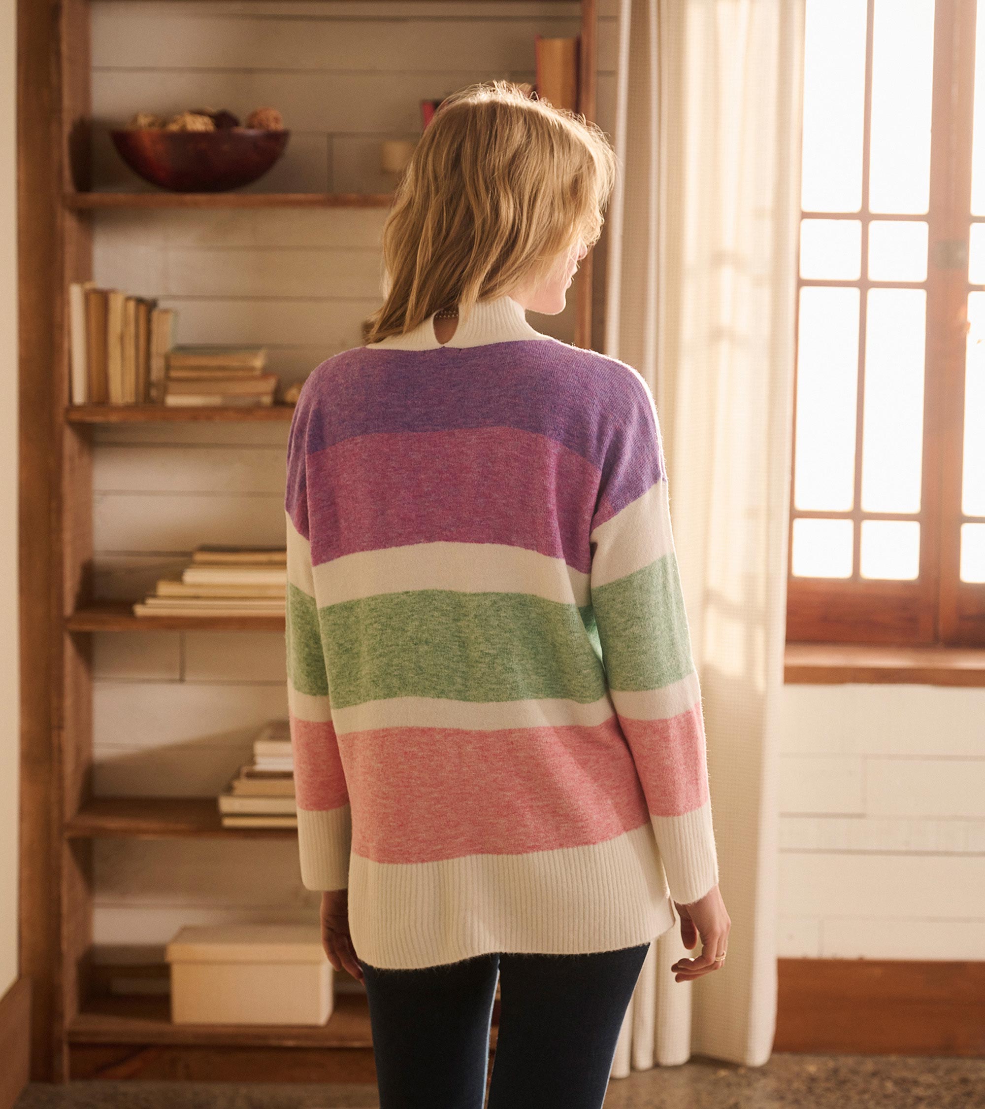Hatley Mock Neck Tunic - Sunrise Color Block