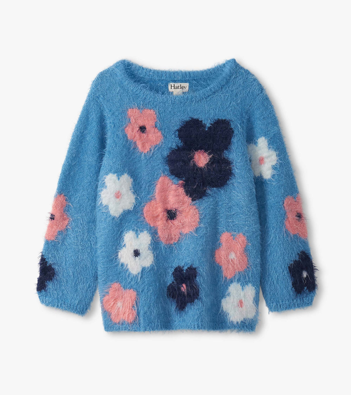 Hatley Girls Floral Cluster Furry Sweater
