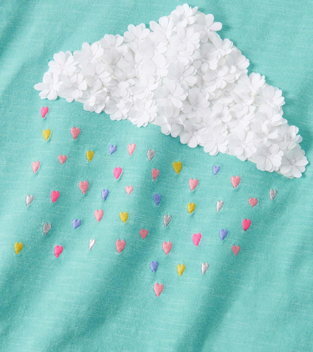 Hatley Girls Fluffy Cloud Puff Sleeve Graphic Tee
