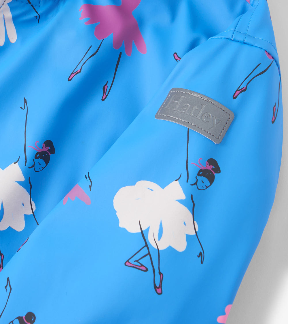 Hatley Girls Ballet School Color Changing Zip-Up Rain Jacket