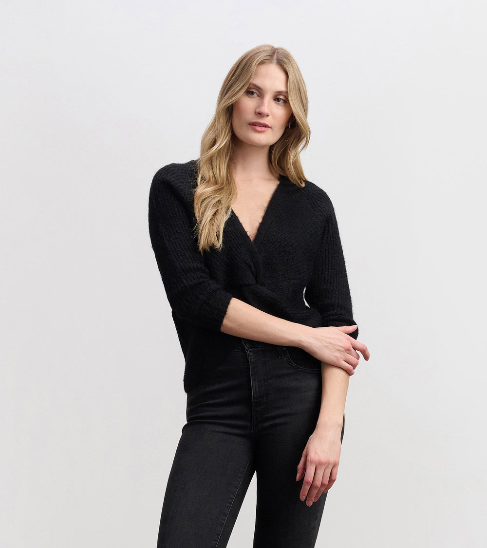 Hatley Cross Over Sweater - Black