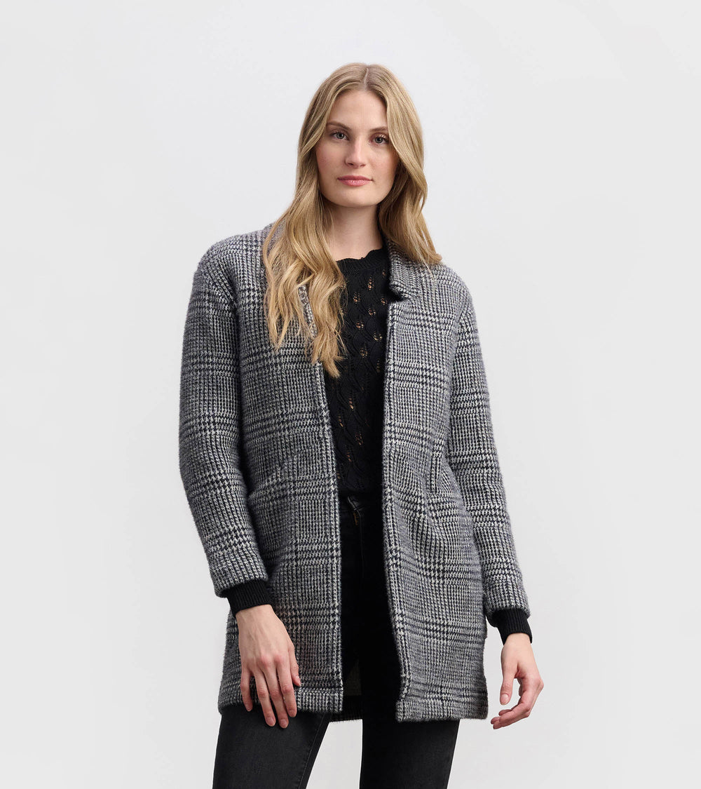 Hatley Cozy Open Blazer - Black Check