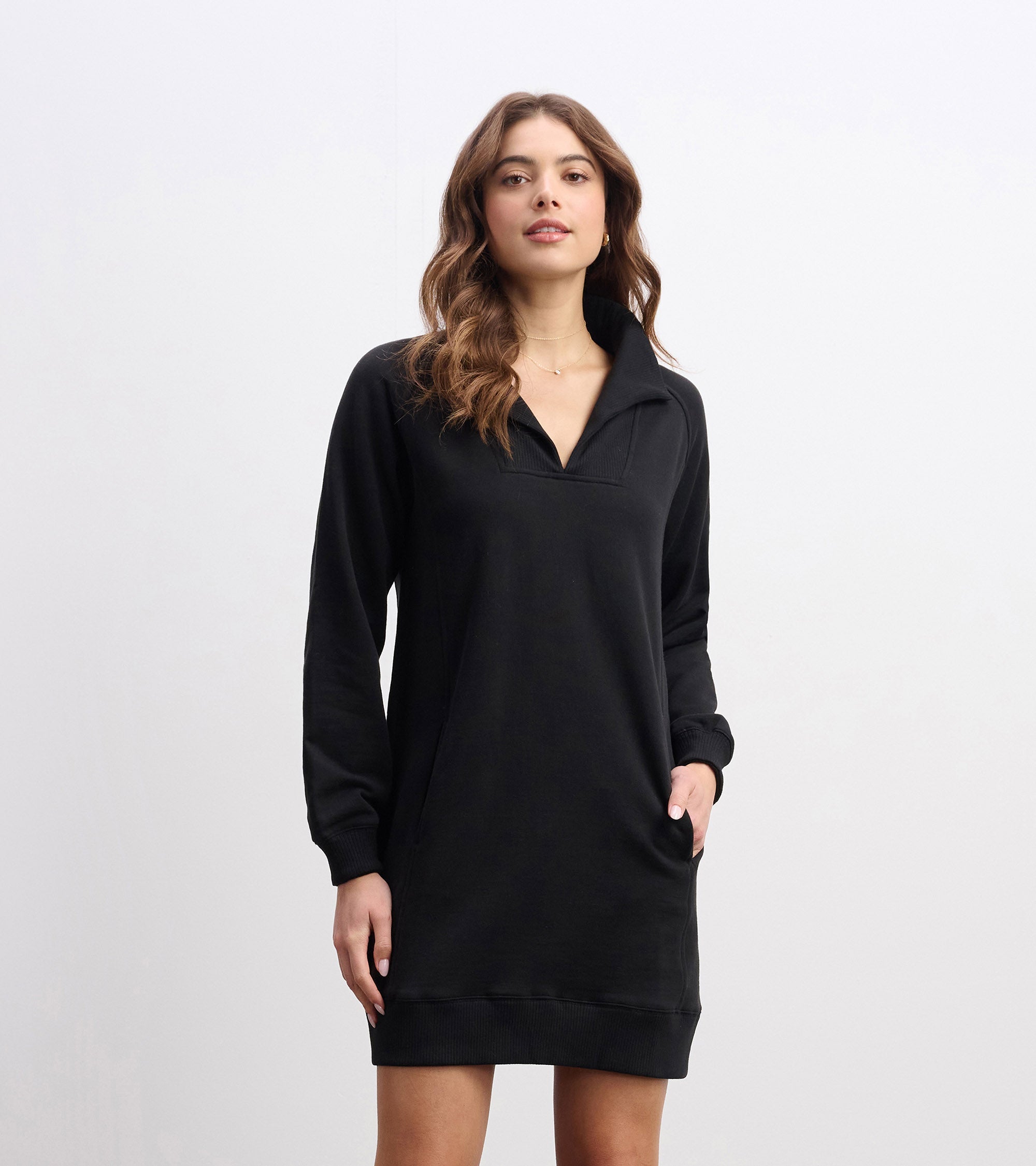 Hatley Anna Notch Neck Dress - Black