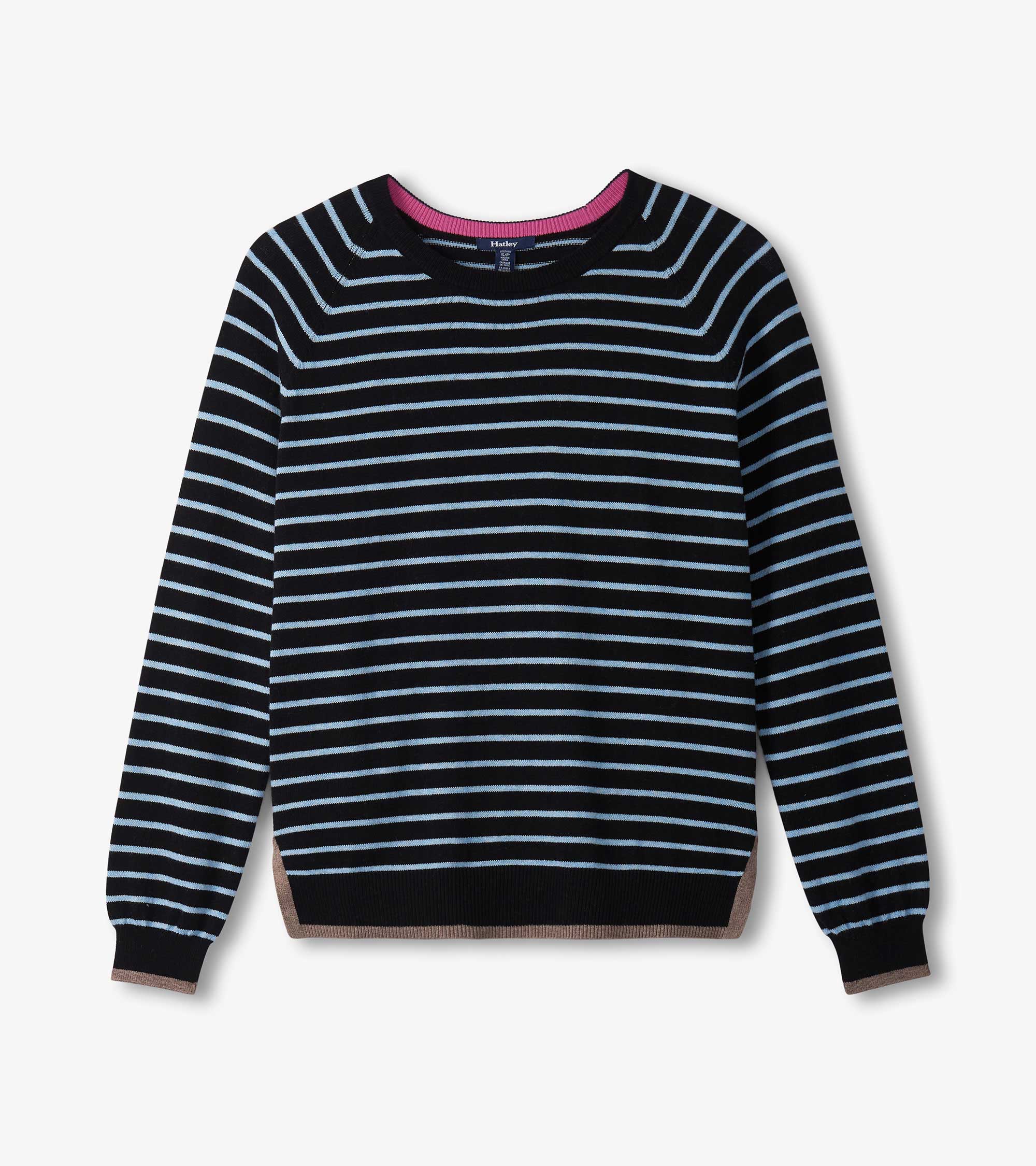 Hatley Olivia Sweater - Black Denim Stripes