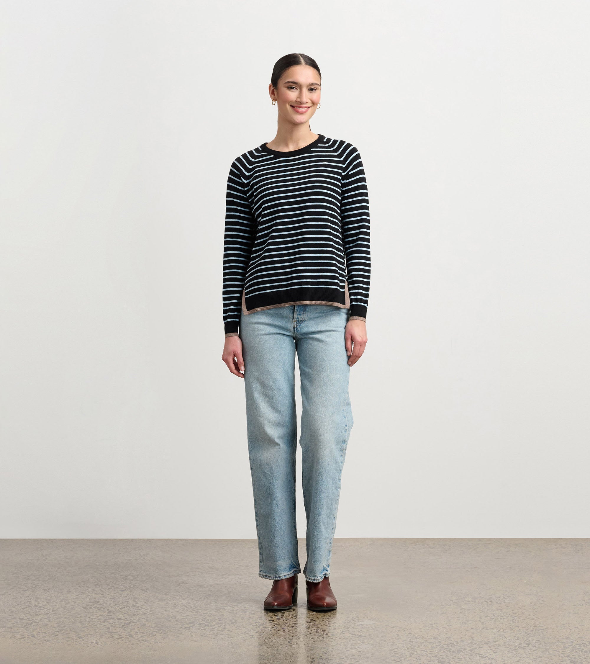 Hatley Olivia Sweater - Black Denim Stripes
