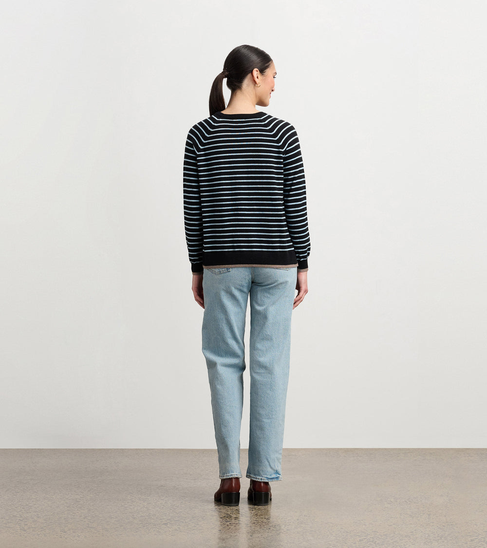 Hatley Olivia Sweater - Black Denim Stripes