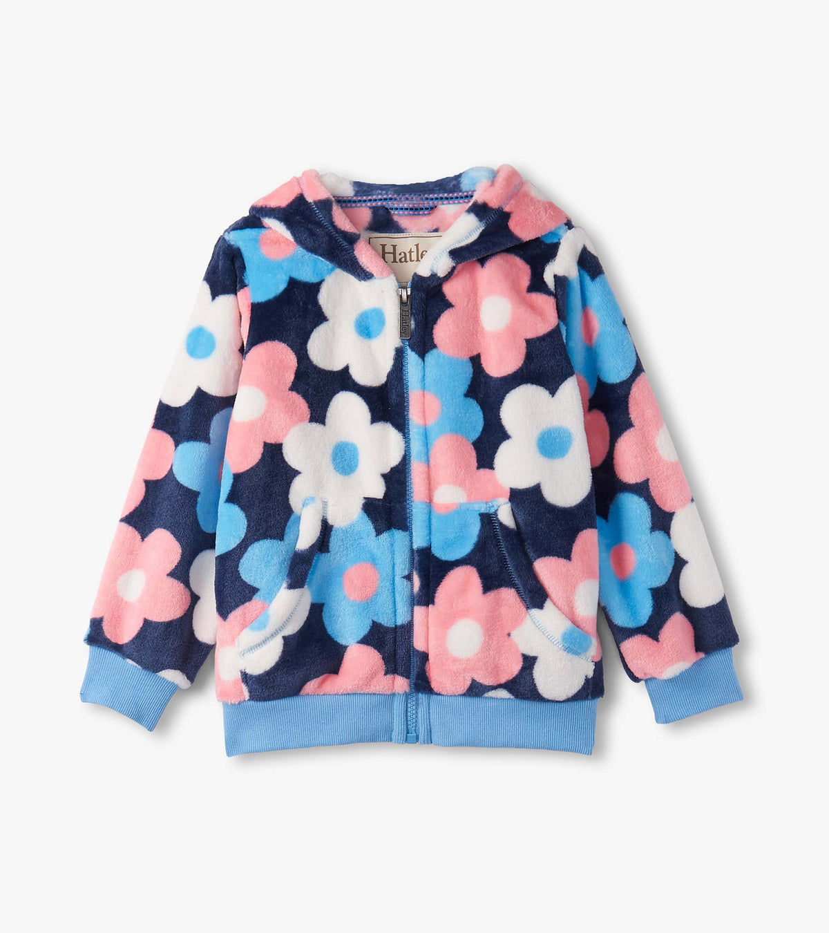 Hatley Girls Big Flowers Fleece Zip-Up Hoodie