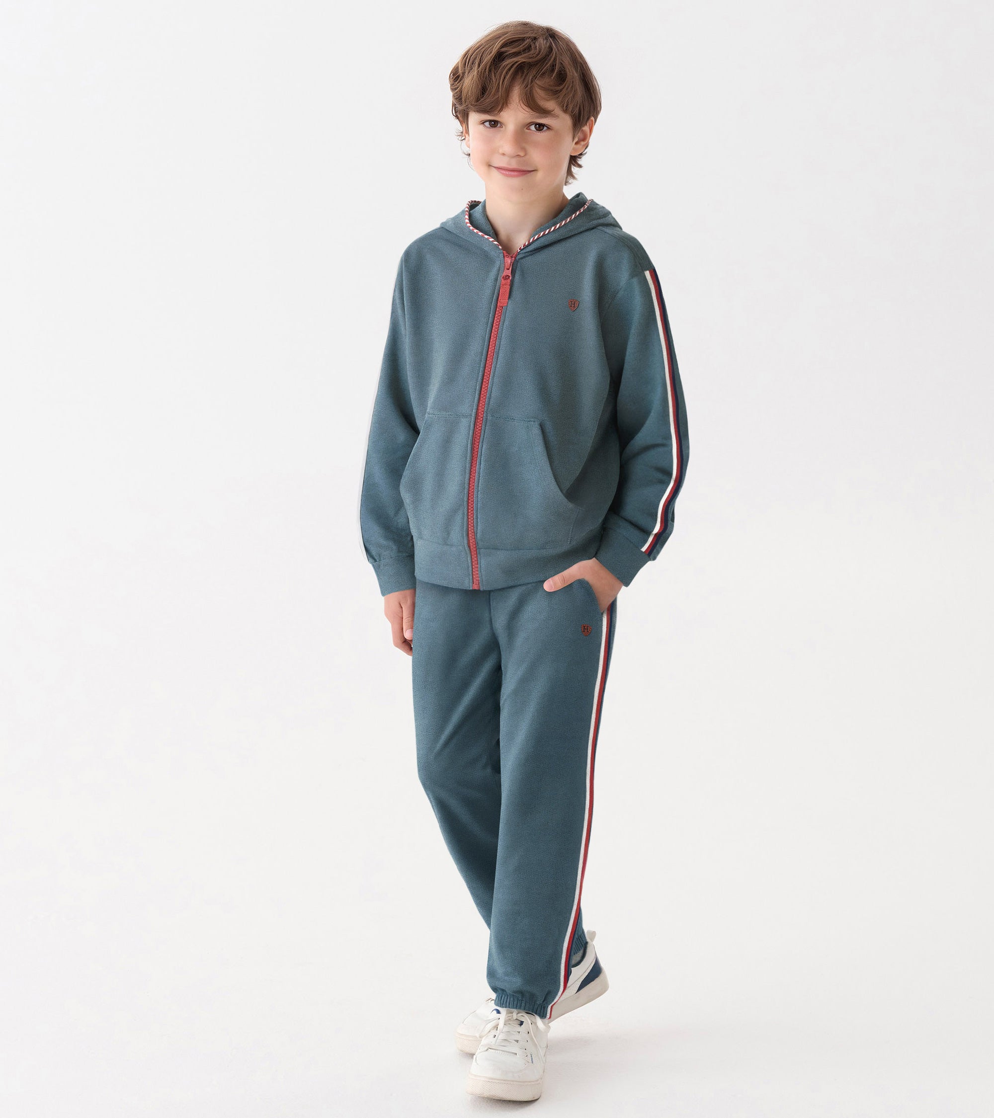 Hatley Boys Blue Stone Zip-Up Hoodie