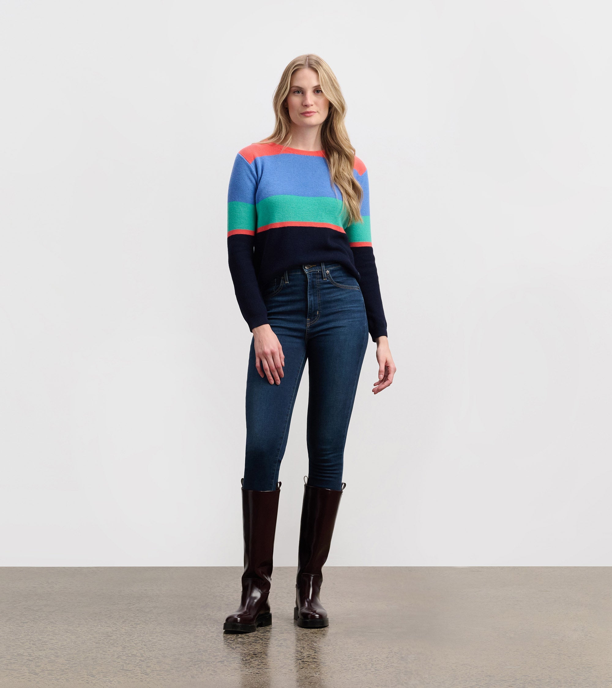 Hatley Devon Sweater - Bright Colorblock Stripes
