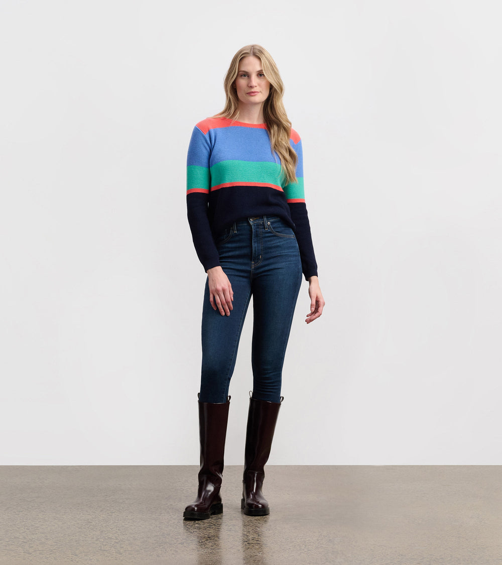 Hatley Devon Sweater - Bright Colorblock Stripes