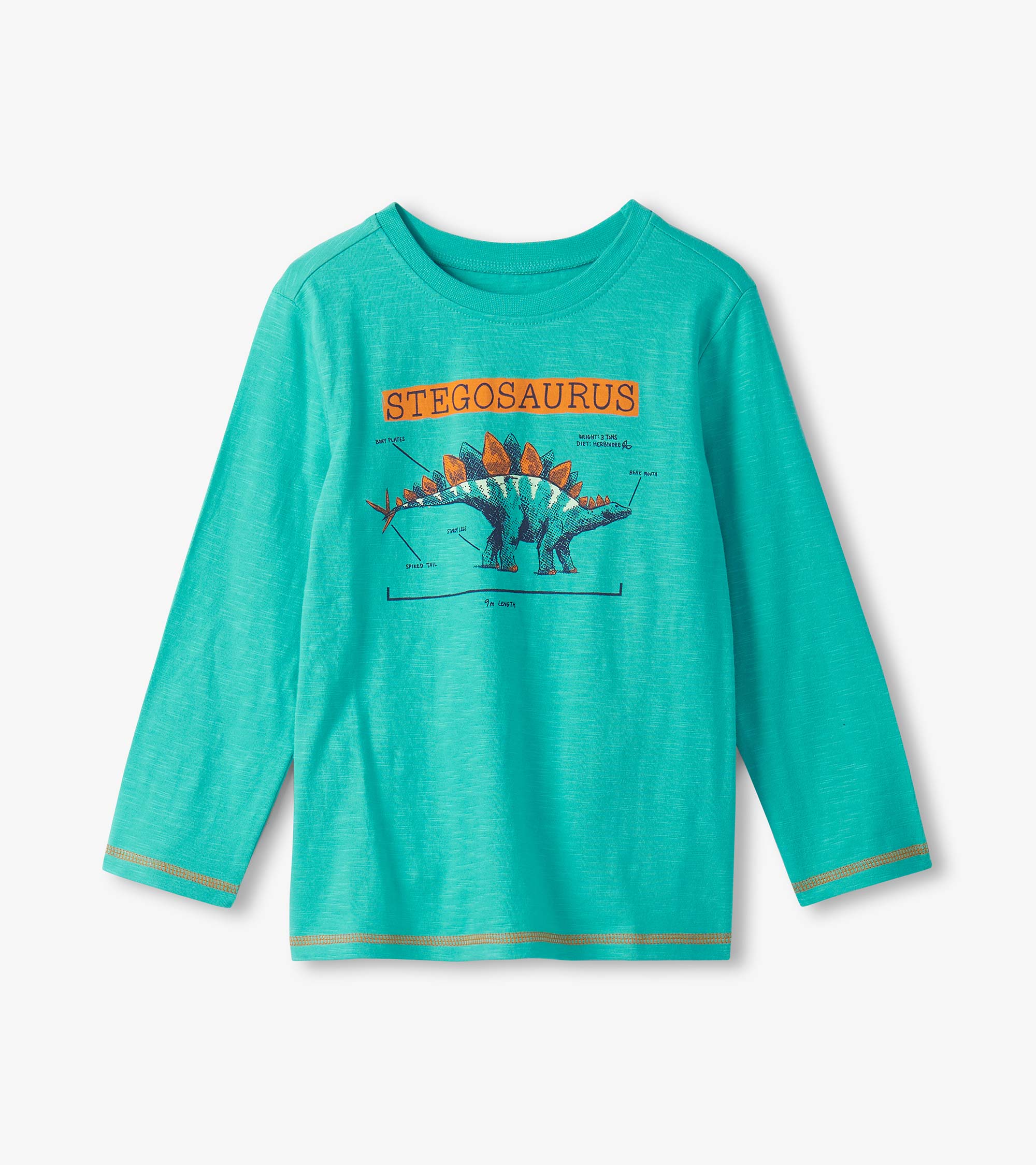 Hatley Boys Stegosaurus Glow in the Dark Long Sleeve Graphic Tee