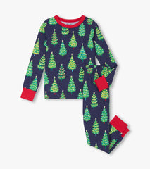 Hatley Boys Bottle Brush Trees Glow in the Dark Cotton Pajama Set