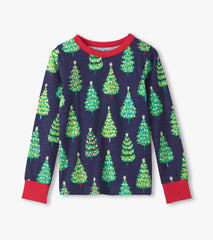 Hatley Boys Bottle Brush Trees Glow in the Dark Cotton Pajama Set