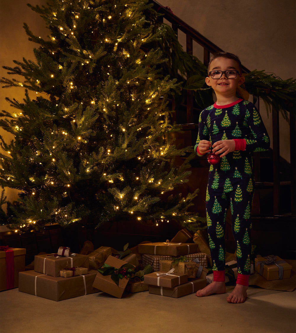 Hatley Boys Bottle Brush Trees Glow in the Dark Cotton Pajama Set