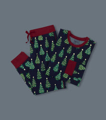 Hatley Men's Bottle Brush Trees Glow in the Dark Cotton Pajama Set