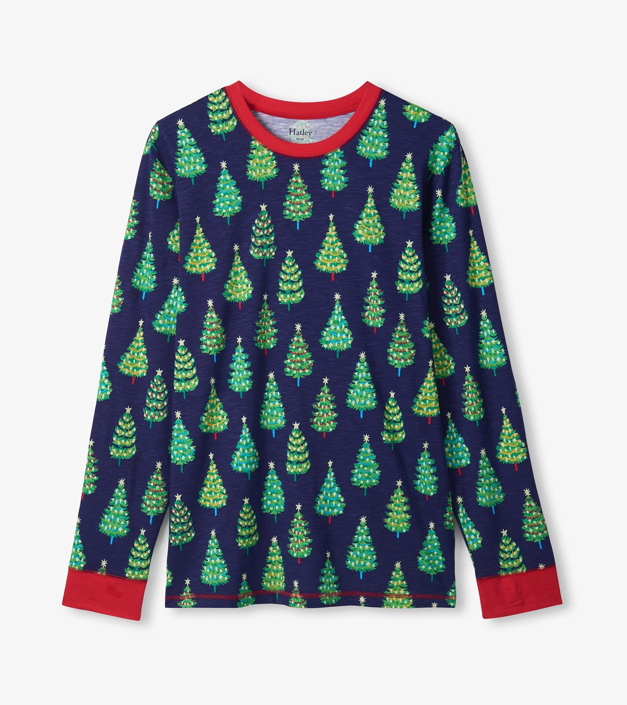 Hatley Men's Bottle Brush Trees Glow in the Dark Cotton Pajama Set