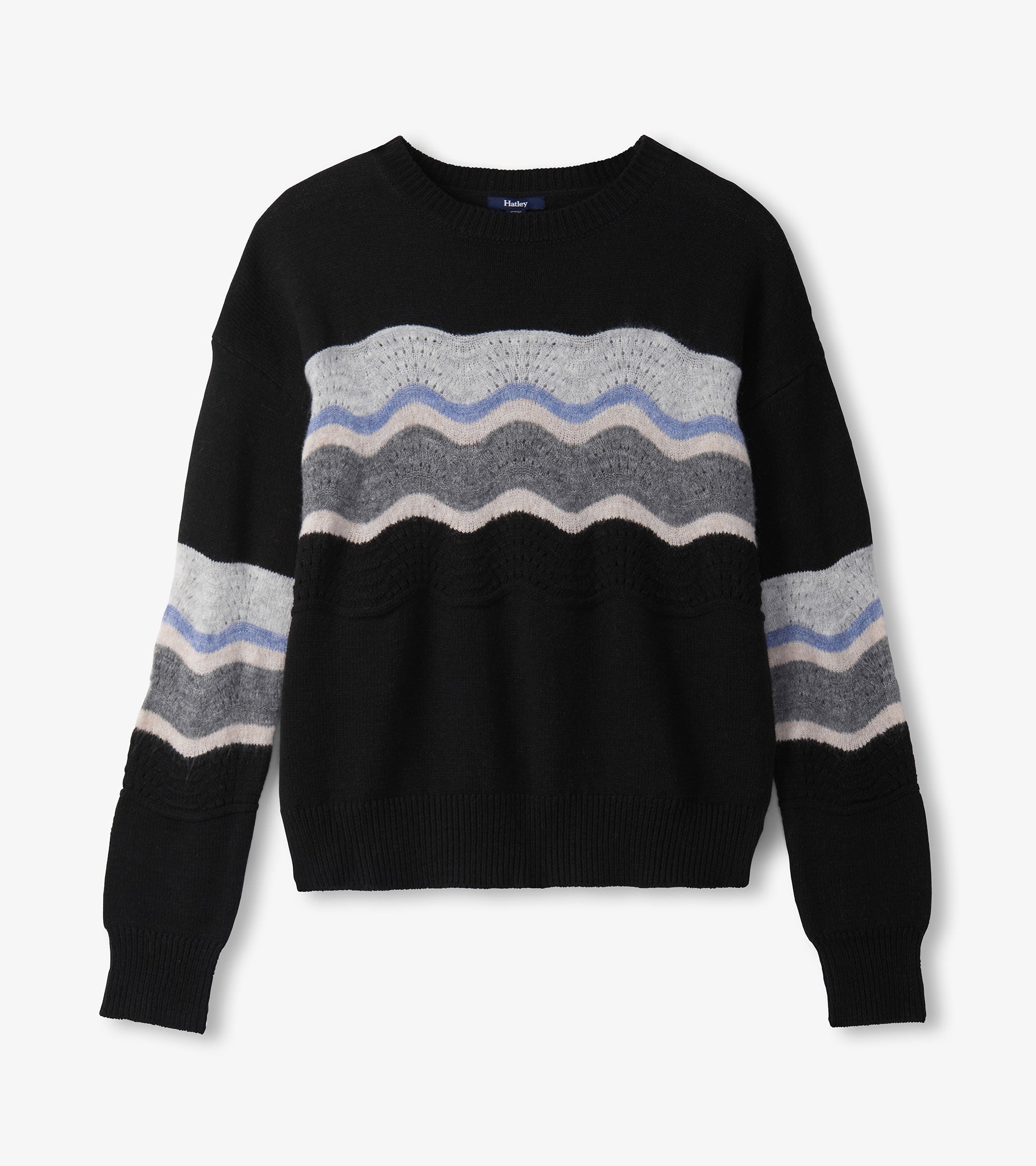 Hatley Pointelle Wave Sweater - Black