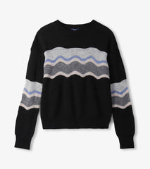 Hatley Pointelle Wave Sweater - Black