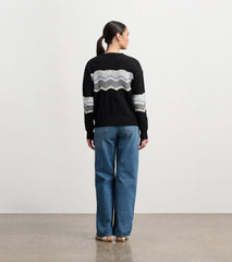 Hatley Pointelle Wave Sweater - Black