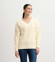 Hatley V-Neck Slouchy Sweater - Cream