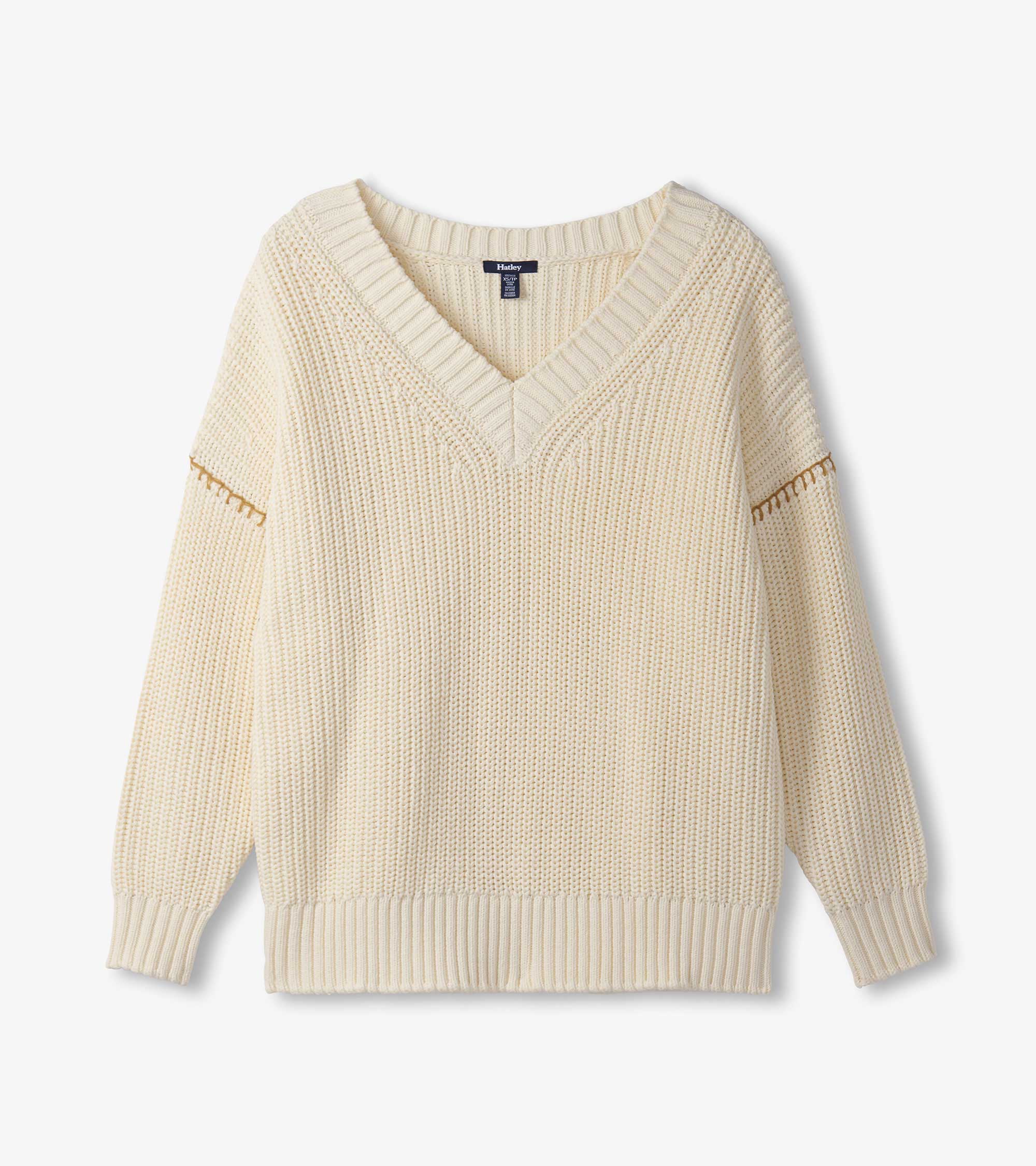 Hatley V-Neck Slouchy Sweater - Cream