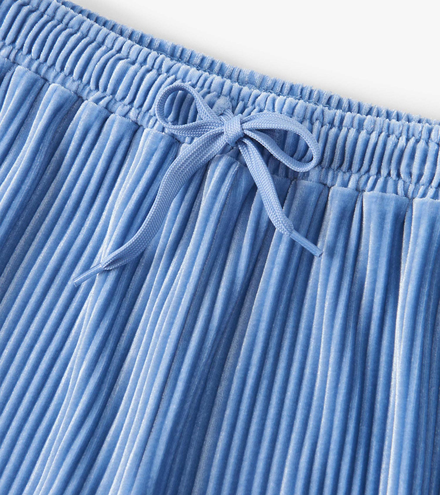 Hatley Girls Cornflower Blue Pleated Velour Relaxed Pants