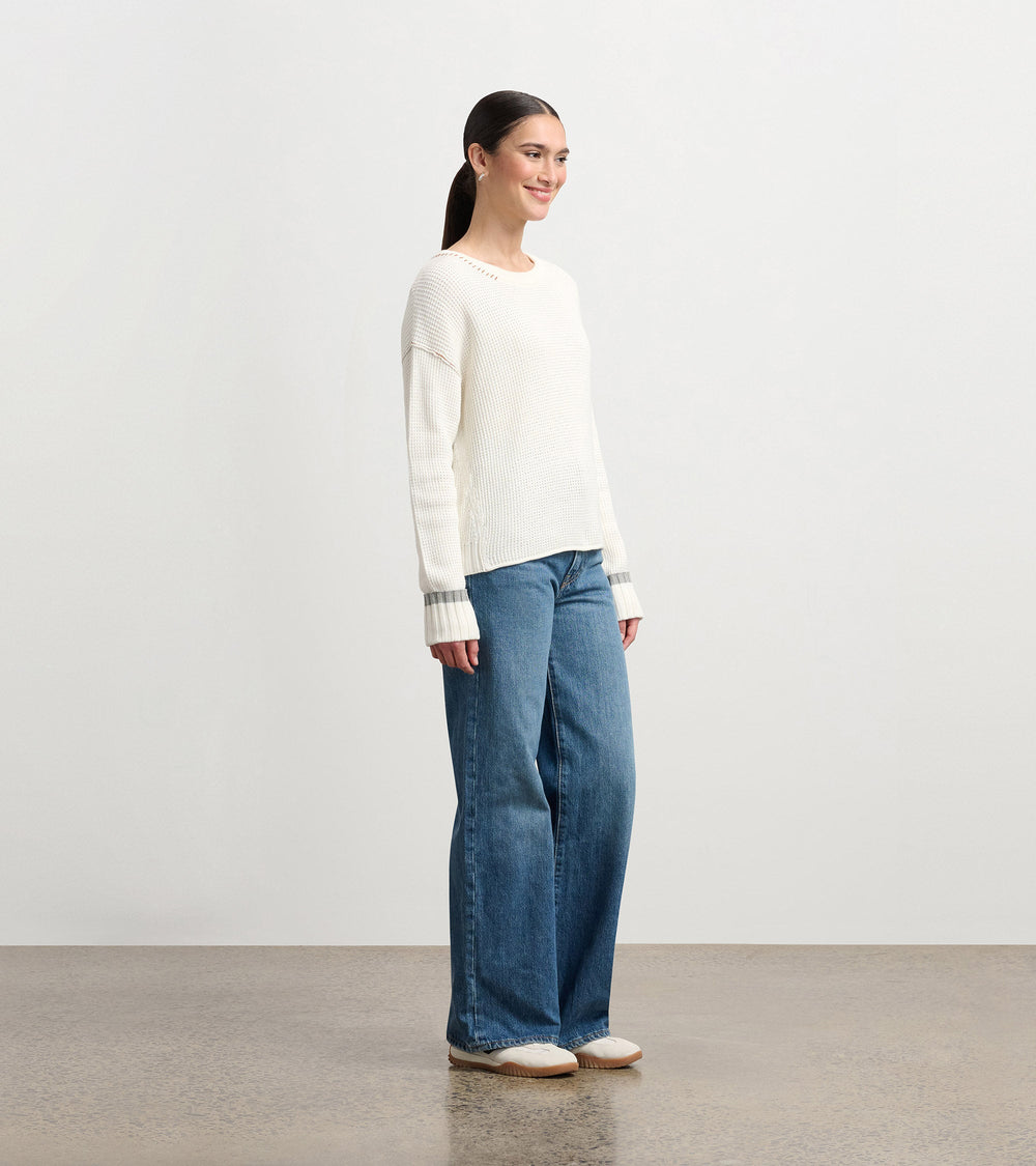 Hatley Waffle Knit Sweater - Cream