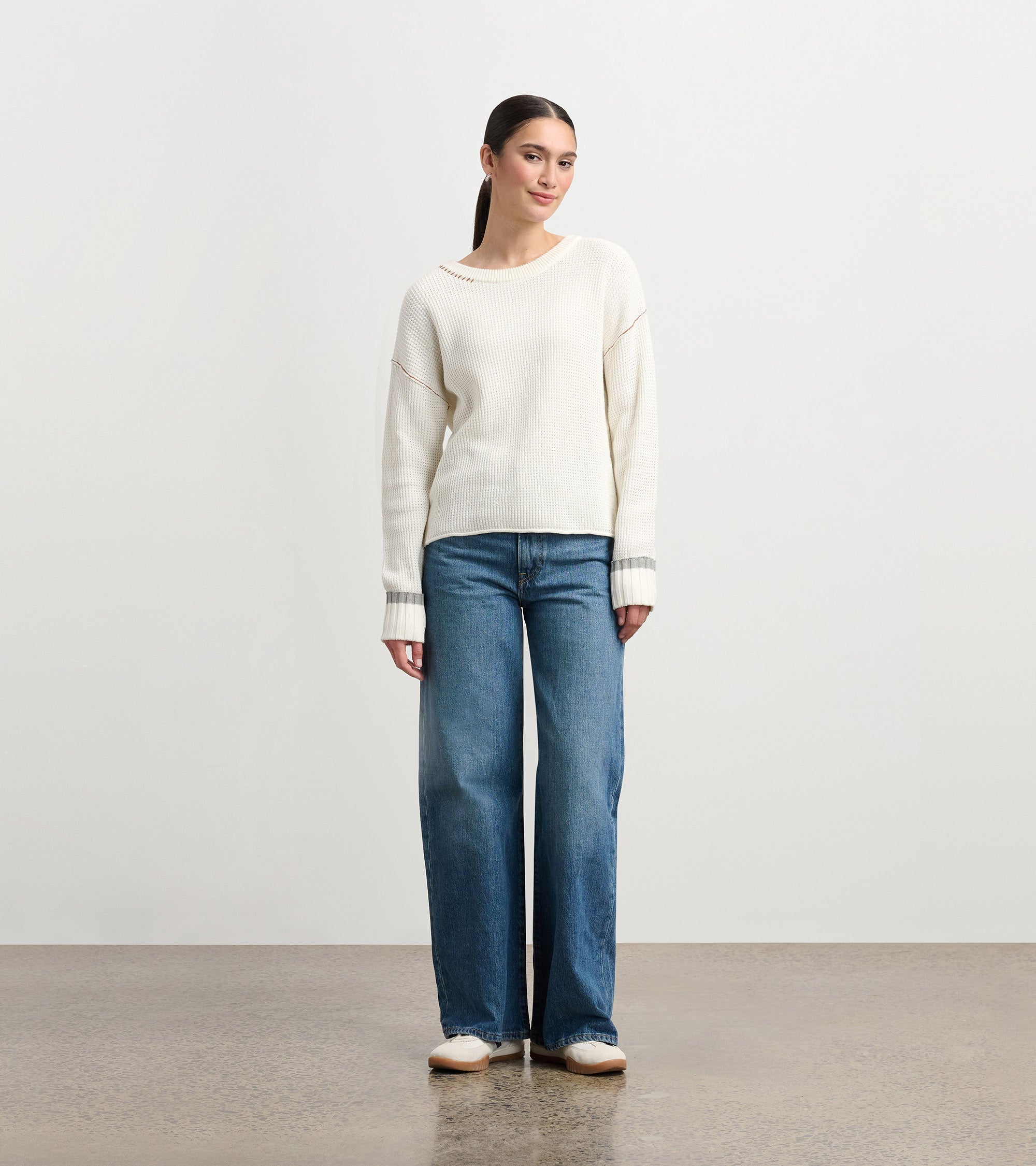Hatley Waffle Knit Sweater - Cream
