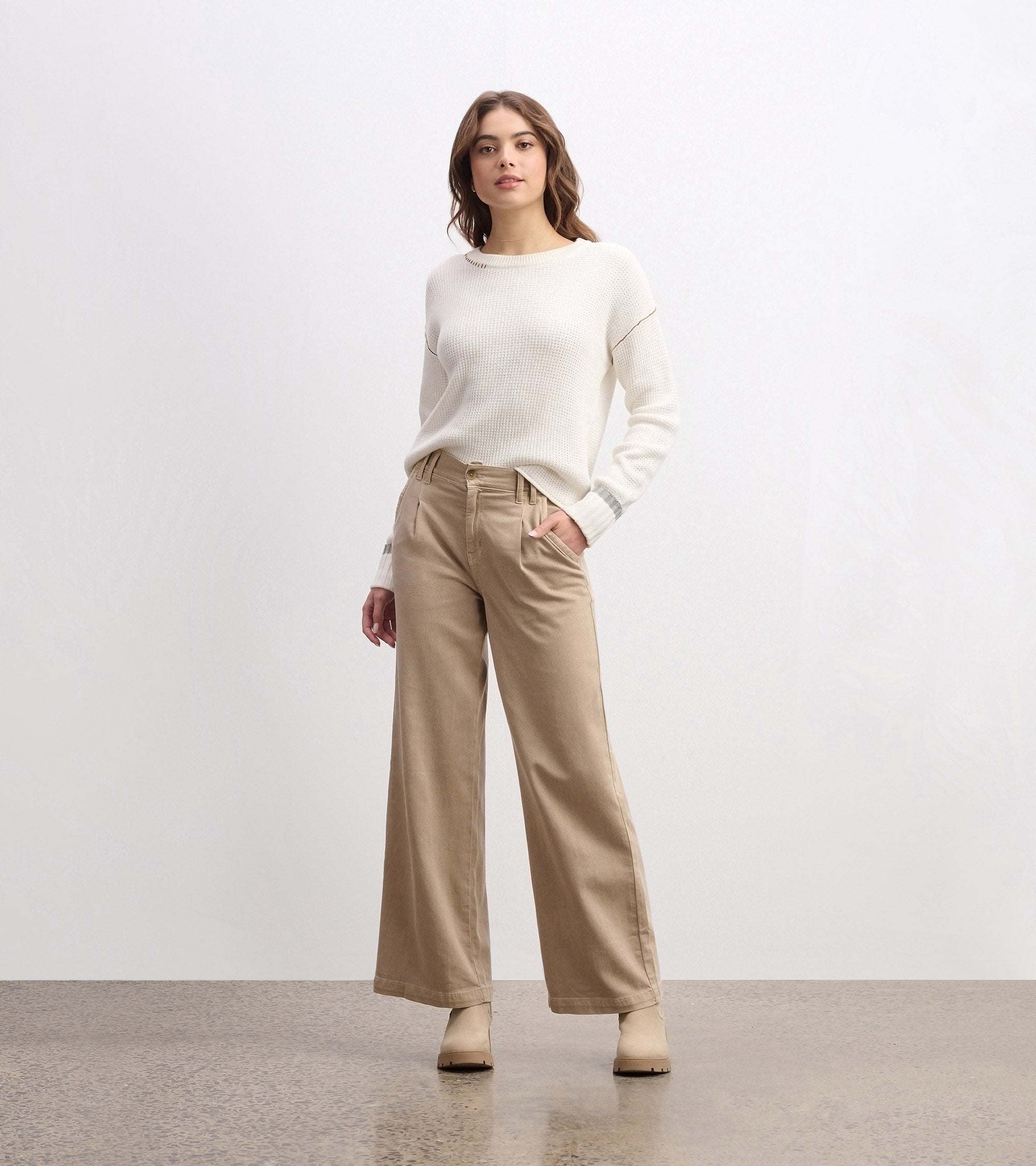 Hatley Waffle Knit Sweater - Cream